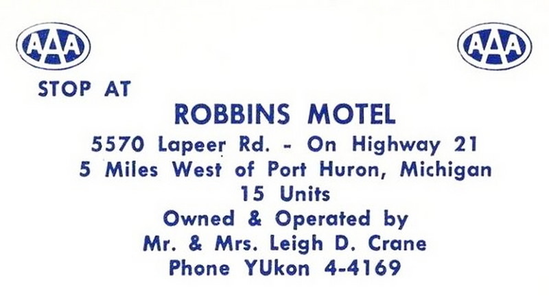 Blue Water Motel (Robbins Motel & Gift Shop) - Vintage Postcard